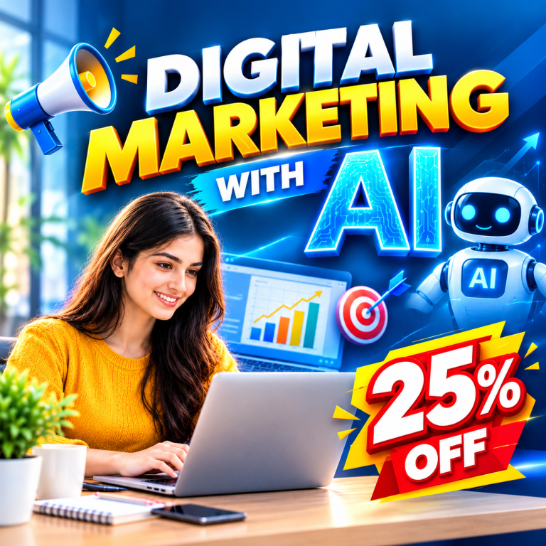 Digital Marketing Course with AI featuring a special 25% discount at Microwave Computer Institute.